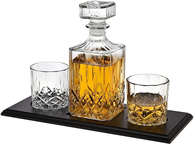 Godinger Whiskey Decanter and Glasses Barware Set 1