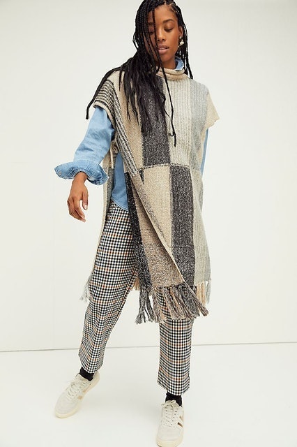 Free People Overlook Colorblock Cowl Poncho 1