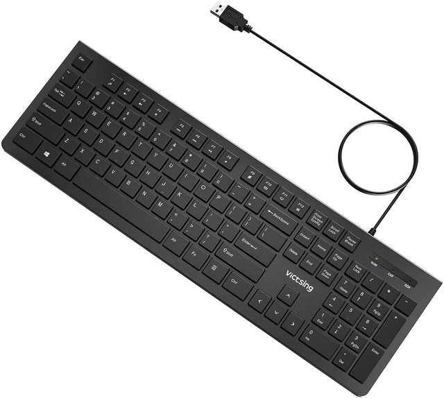 VicTsing Wired Computer Keyboard With Stands 1