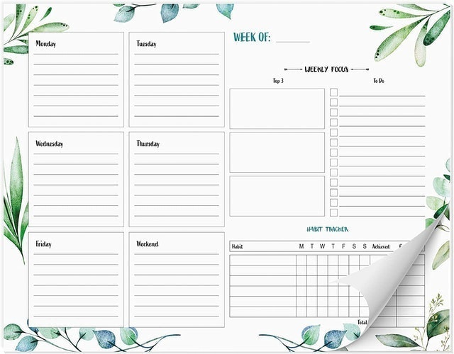Zicoto Weekly Planner Pad And Habit Tracker 1