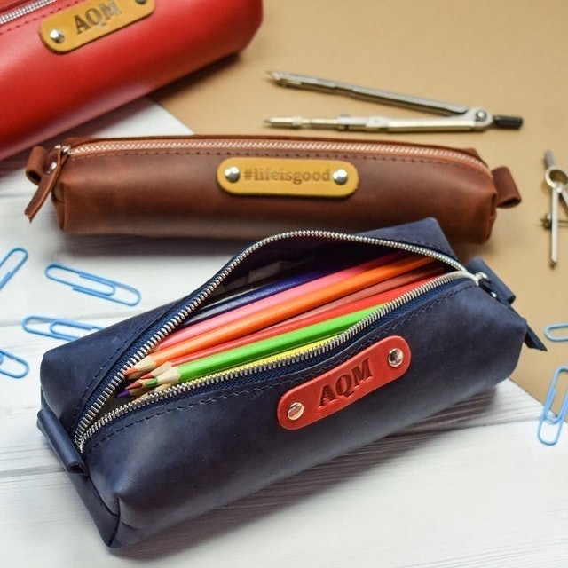 BestSellerLeather Personalized Leather Pencil Case 1
