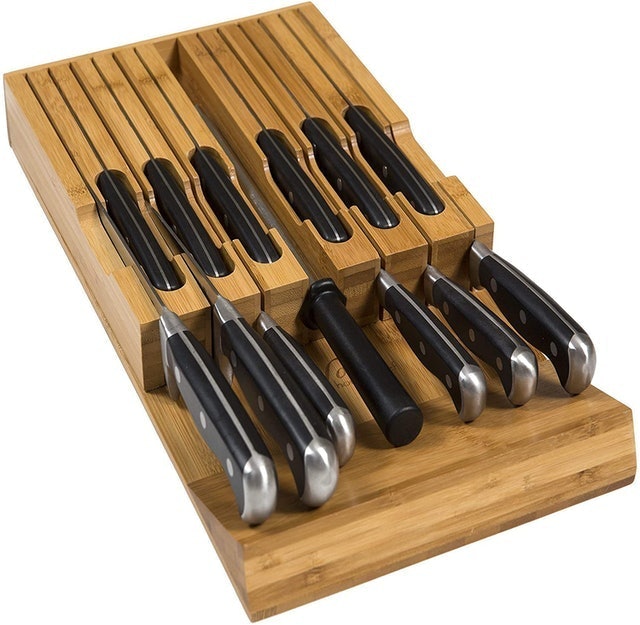 Noble Home & Chef In-Drawer Bamboo Knife Block 1