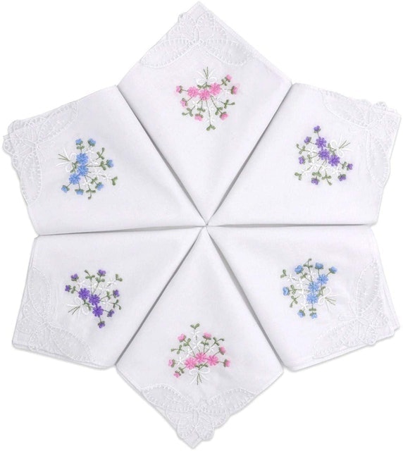 Selected Hanky Flower Embroidered Ladies’ Handkerchiefs 1