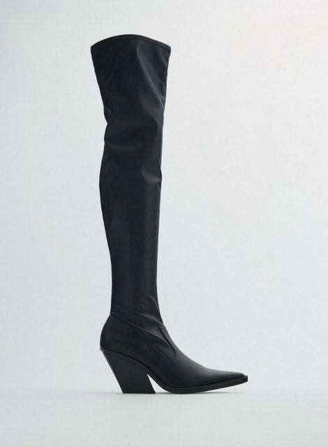 Zara Heeled Tall Cowboy Boots 1