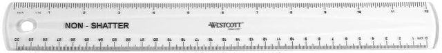 Westcott Non-Shatter Clear Ruler 1