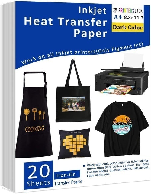 Printers Jack Iron-On Heat Transfer Paper for Dark Fabric 1