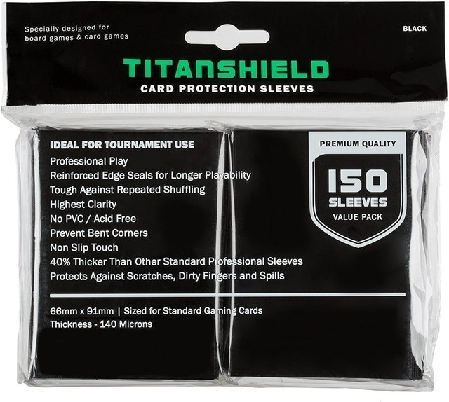 TitanShield Black Standard Size Board Game Trading Card Sleeves  1