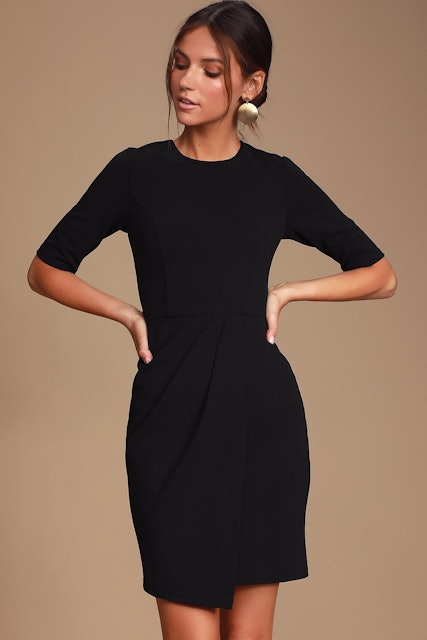 Lulus Westwood Black Half Sleeve Sheath Dress 1
