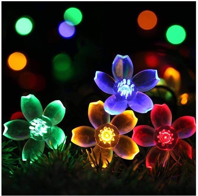 Semilits Outdoor Solar Flower String Lights 1