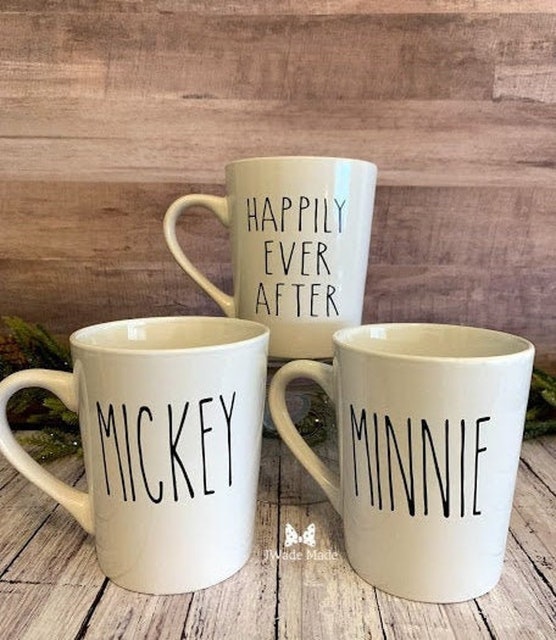 JWadeMade Rae Dunn Inspired Disney Couples Mug Set 1