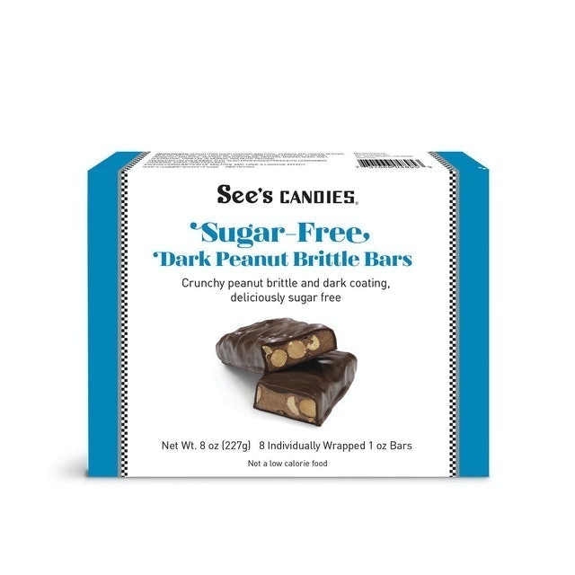 See's Candies Sugar-Free Dark Peanut Brittle Bars 1