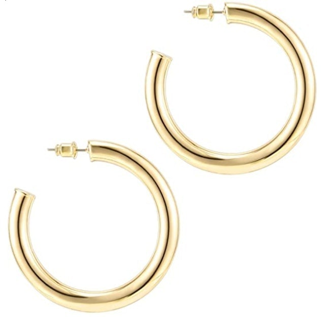 Pavoi 14K Gold-Colored Chunky Open Hoops 1