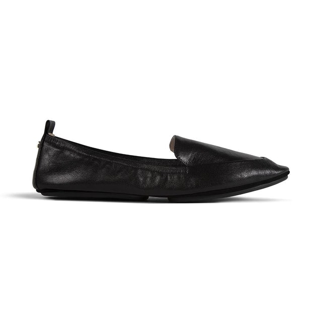 Yosi Samra Skyler Black Tumbled Leather Loafer 1