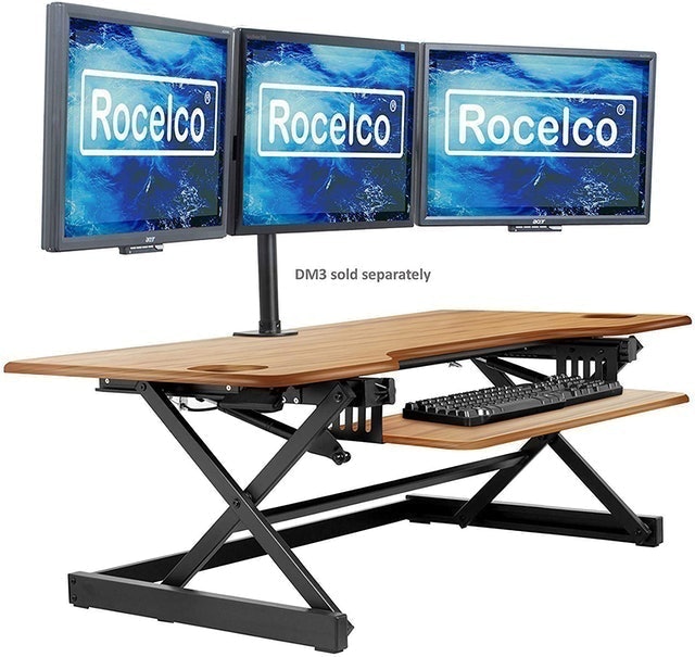 Rocelco Large Height Adjustable Standing Desk Converter 1