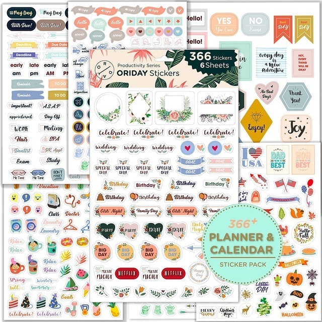 Oriday Monthly Calendar Planner Stickers 1