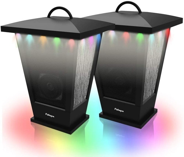 Pohopa Outdoor Speakers With Sound Responsive LED Color Lights 1