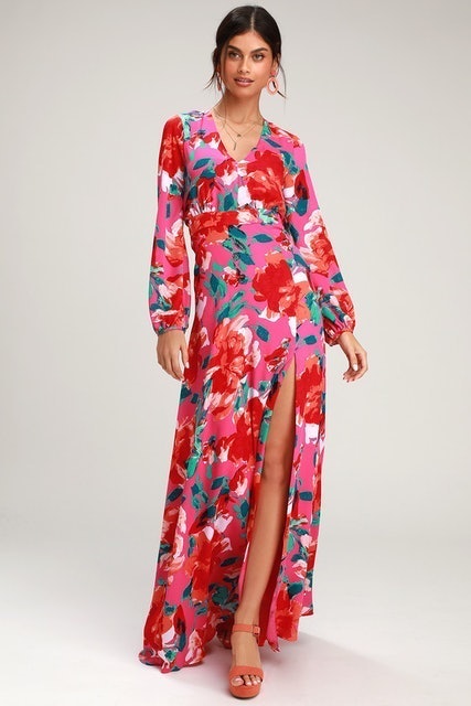 Lulus Carolita Floral Print Long Sleeve Maxi Dress 1