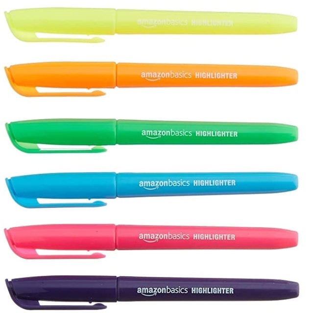 AmazonBasics Fluorescent Ink Highlighters 1
