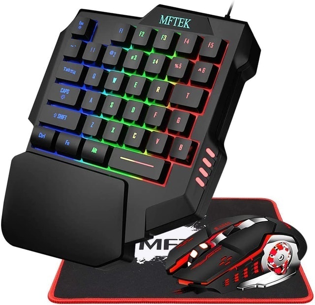 Mftek One Hand Gaming Keyboard and Mouse Combo 1