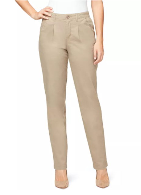 Gloria Vanderbilt Women's Pleated Chino Pants 1