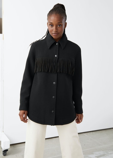 & Other Stories Relaxed Button Up Fringe Jacket 1