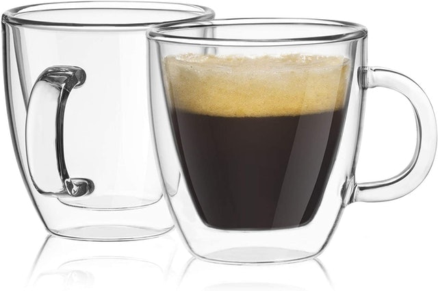 Joy Jolt Savor Double Wall Insulated Glasses Espresso Mugs 1