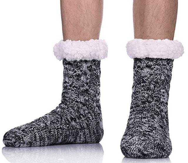 Sdbing Men's Super Soft Fleece-Lined Slipper Socks  1