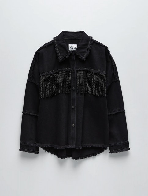 Zara Shiny Fringe Jacket 1
