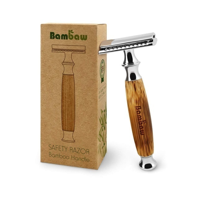 Bambaw Double Edge Safety Razor with Long Natural Bamboo Handle 1