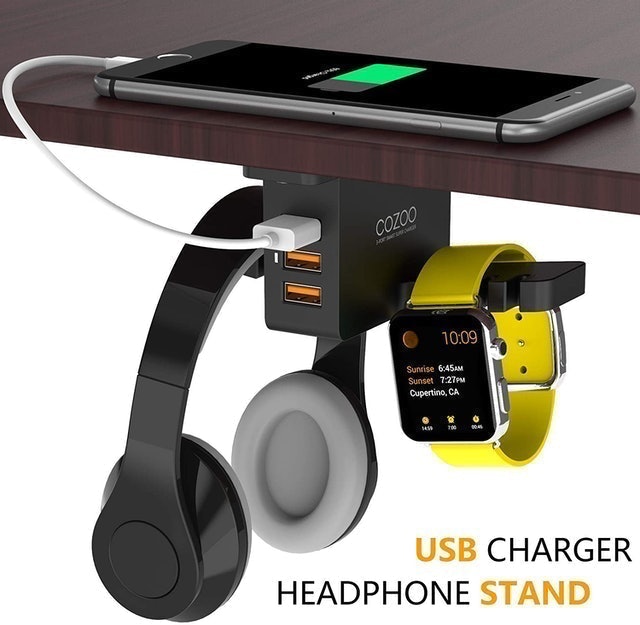 Cozoo Headphone Stand with USB Charger 1