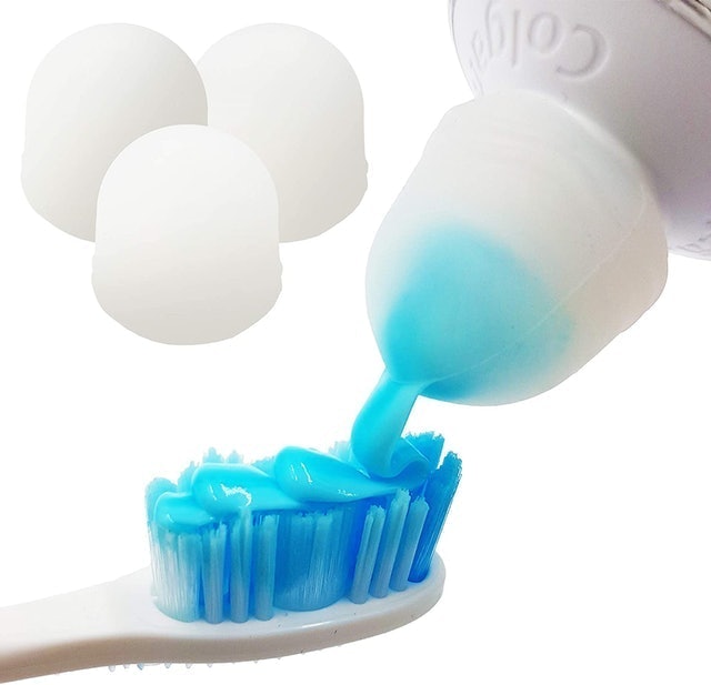 Chrome Cherry SqueezMe Self-Closing Toothpaste Caps 1