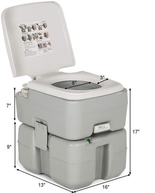 S AFSTAR Portable Toilet With Splash-Free Dumping 1