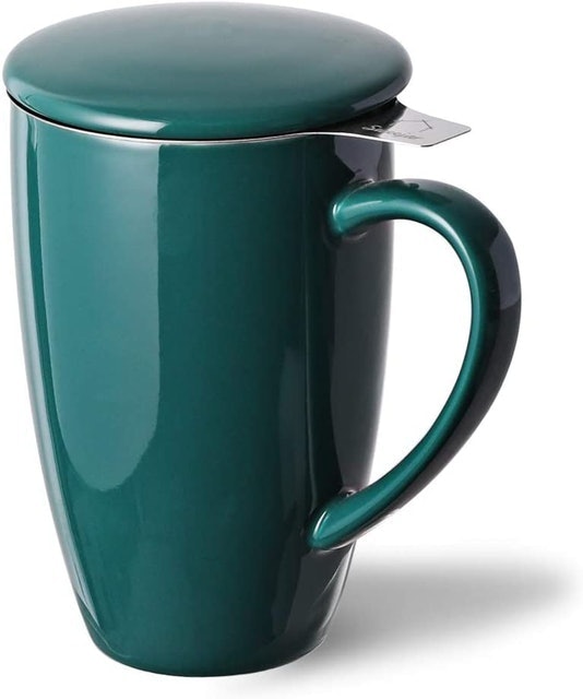 Sweejar Porcelain Tea Mug with Infuser and Lid 1